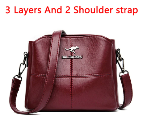 3 Layers Soft Pu Leather Shoulder Cross body Bags for Women Premium Quality